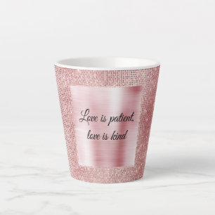Caneca De Café Latte Faísca Glam Blush Glitz Rosa