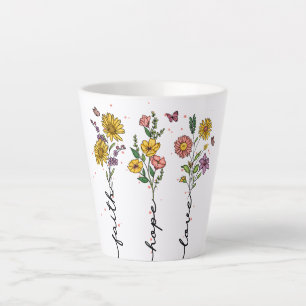 Caneca De Café Latte Faith-Hope-Love