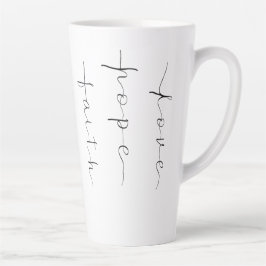 Caneca De Café Latte Faith Hope Love