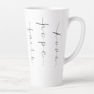 Caneca De Café Latte Faith Hope Love