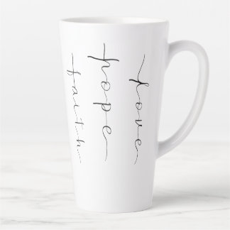 Caneca De Café Latte Faith Hope Love