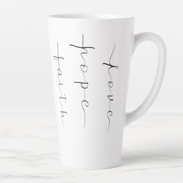 Caneca De Café Latte Faith Hope Love (Direita)