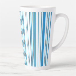 Caneca De Café Latte Faixa de cores da praia azul