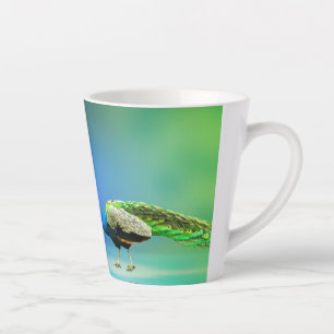 Caneca De Café Latte Faixa de Peacocks