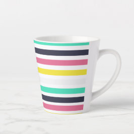 Caneca De Café Latte Faixa Horizontal Colorida