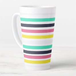 Caneca De Café Latte Faixa Horizontal Colorida