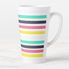 Caneca De Café Latte Faixa Horizontal Colorida