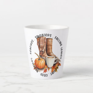 Caneca De Café Latte Fall and Autumn Vibes