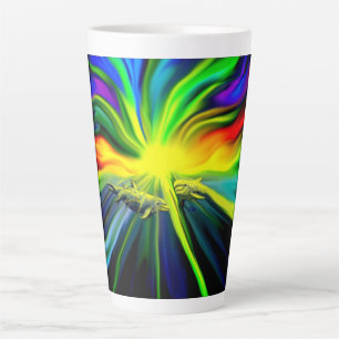 Caneca De Café Latte Família de golfinhos no sol