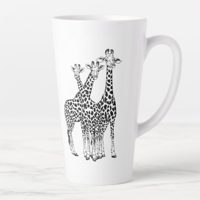 Caneca De Café Latte Família Giraffe (Direita)