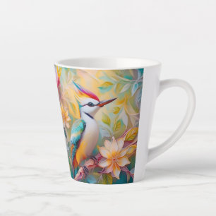 Caneca De Café Latte Fantasia de Pica-Pau Arco-Íris Juvenil