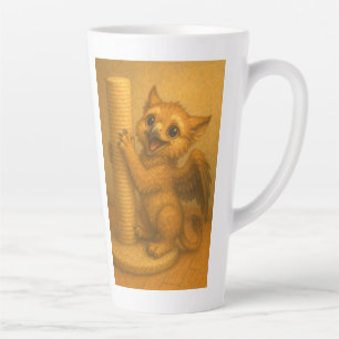 Caneca De Café Latte Fantasia poste de garganta de garganta de olhos gr