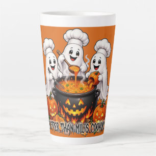 Caneca De Café Latte Fantasma engraçado de Halloween – Melhor que a com