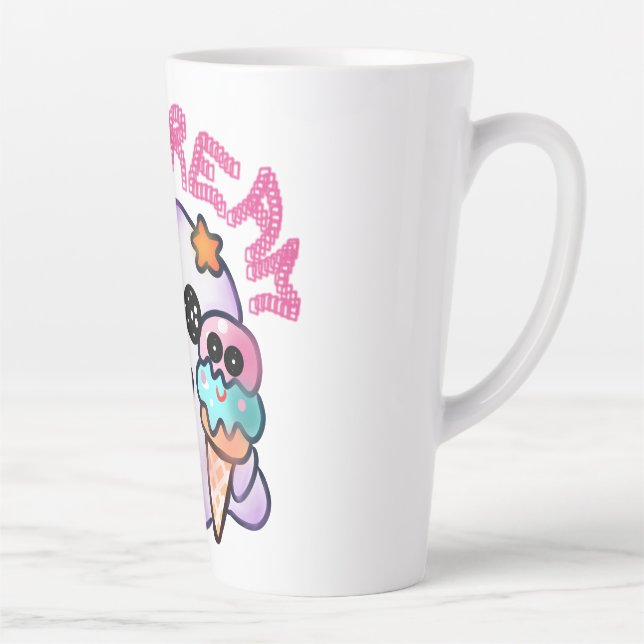 Caneca De Café Latte Fantasma "Eu Grito" Personalizado com Arte de Cone (Direita)