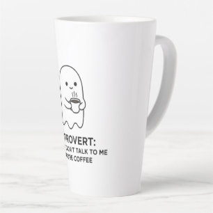 Caneca De Café Latte Fantasma Introvertido Não Fala Antes do Café