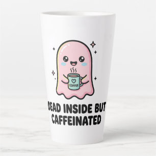 Caneca De Café Latte Fantasma Kawaii Divertido Morto Por Dentro Mas Caf