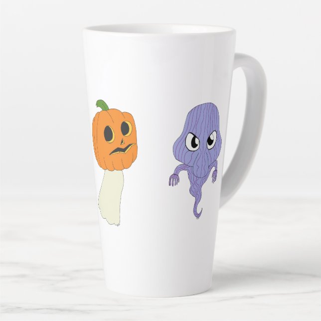 Caneca De Café Latte Fantasmas (Ângulo direito)