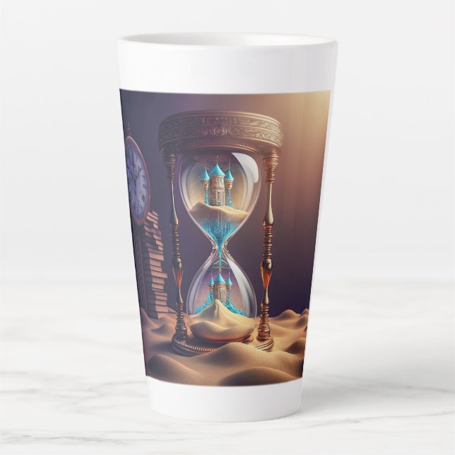 Caneca De Café Latte Fantasy Hourglass Latte Mug (Frente)