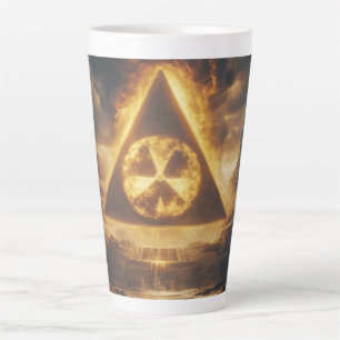 Caneca De Café Latte Fantasy Yellow Radioative Símbolo Arte Digital