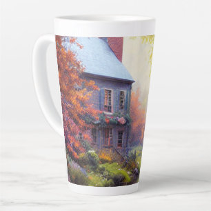 Caneca De Café Latte Farmhouse/stream/bosque/pintura