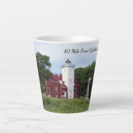 Caneca De Café Latte Farol de 40 milhas