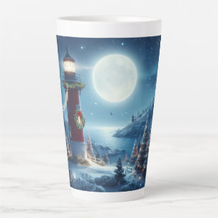 Caneca De Café Latte Farol de Natal náutico
