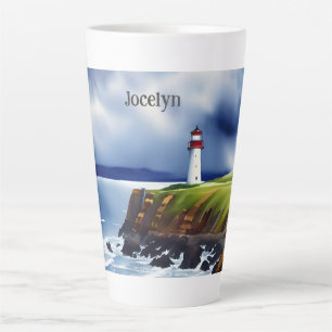 Caneca De Café Latte Farol na Aquecedora Personalizada