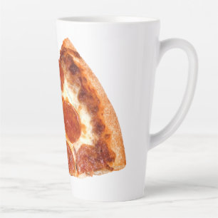 Caneca De Café Latte Fatia de pizza de pepperoni clássica derretida da 