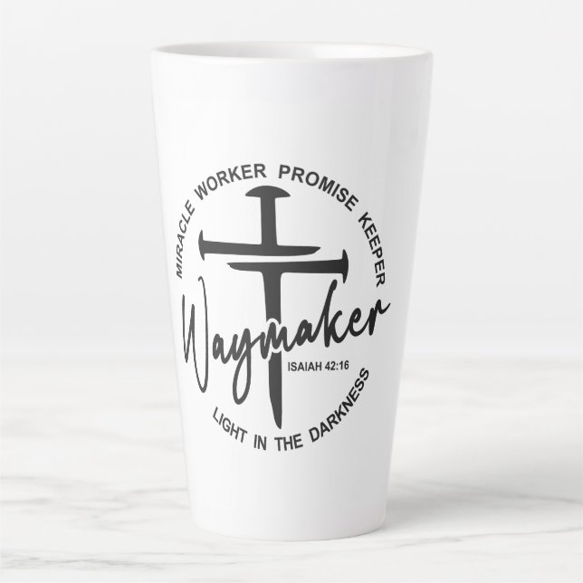 Caneca De Café Latte Fazedor de Caminhos Fé  (Frente)