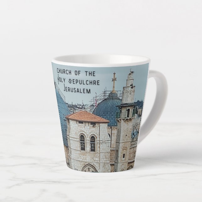 Caneca De Café Latte Fé cristã religiosa foto antiga (Ângulo direito)