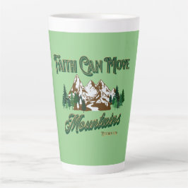 Caneca De Café Latte Fé Pode Mover Montanhas