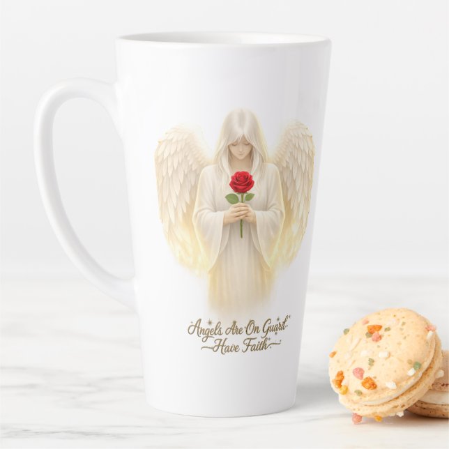 Caneca De Café Latte FéAngélicaCoraçãoDourado (In Situ)