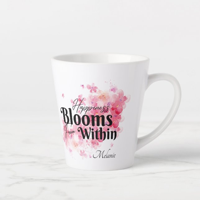 Caneca De Café Latte Felicidade Bloomia de Dentro (Direita)