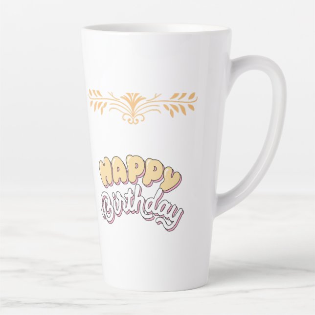 CANECA DE CAFÉ LATTE FELIZ ANIVERSÁRIO  (Direita)