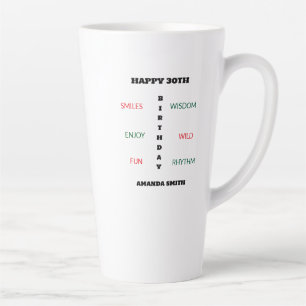 Caneca De Café Latte Feliz Aniversário, Bela Felicidade Dança