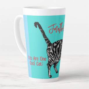 Caneca De Café Latte Feliz Aniversário Você Gato Tabby Legal Masculino