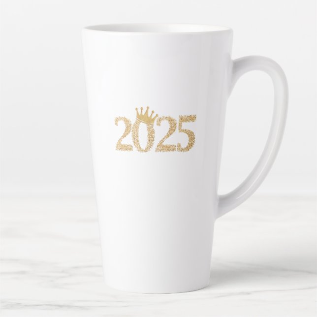 Caneca De Café Latte feliz ano novo 2025 (Direita)