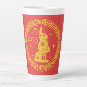 Caneca De Café Latte Feliz Ano Novo Chinês 2023 Rabbit