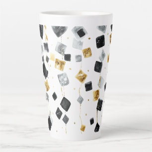 Caneca De Café Latte Feliz Ano Novo Dourado Preto