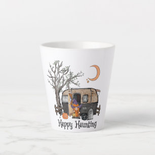 Caneca De Café Latte Feliz assombro   Halloween Camper   Bruxa Spooky