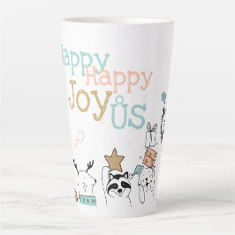 Caneca De Café Latte Feliz Cartoon Feriado Feliz