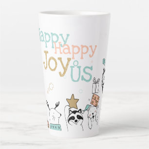 Caneca De Café Latte Feliz Cartoon Feriado Feliz