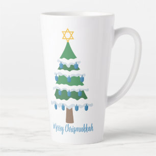 Caneca De Café Latte Feliz Chrismukkah Cute Hanukkah Natal