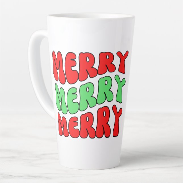 Caneca De Café Latte Feliz da Feliz feliz (Ângulo esquerdo)