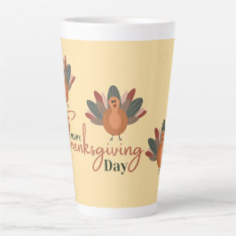 Caneca De Café Latte Feliz dia de Ação de Graças
