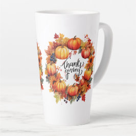 Caneca De Café Latte Feliz dia de Ação de Graças