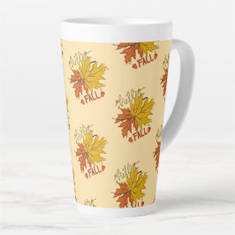 Caneca De Café Latte Feliz dia de Ação de Graças