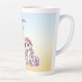 Caneca De Café Latte "Feliz Dia de as mães!" Unicorn-Themed