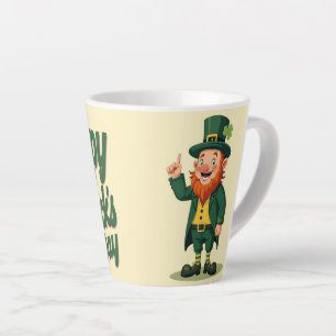 Caneca De Café Latte Feliz Dia de São Patrício Leprechaun Fofo