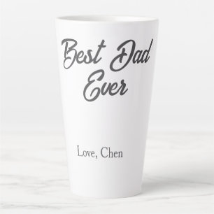Caneca De Café Latte Feliz dia dos pais nome cinza amor melhor papai de
